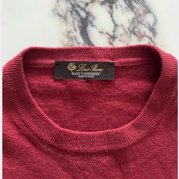 Loro Piana Men's Superlight Long Sleeve Crewneck 100% Cashmere Tibetan Red IT 48 - Picture 3 of 16
